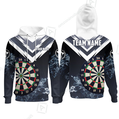 Custom Smoke Multi-Color Darts Quarter-Zip Team Shirts, Customized Name Team Name Darts Team Jerseys Uniform