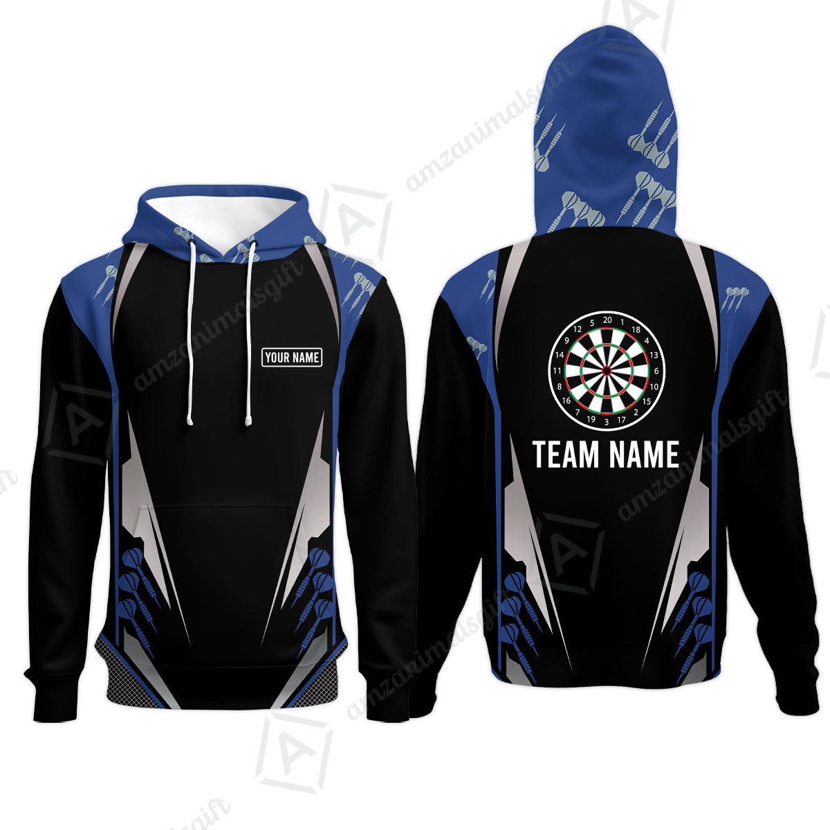 Customized Name & Text Darts Hoodie, Personalized Darts Team Hoodie For Summer - Gift For Darts Lovers, Darts Players Uniforms