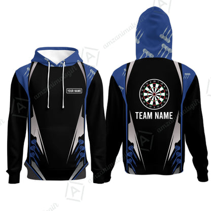 Customized Name & Text Darts Hoodie, Personalized Darts Team Hoodie For Summer - Gift For Darts Lovers, Darts Players Uniforms