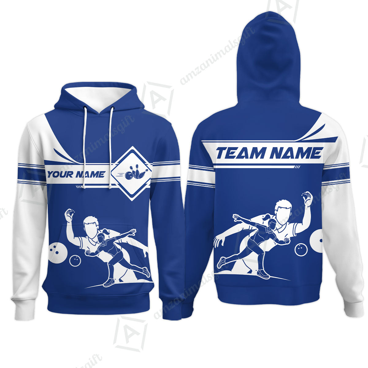 Customized Bowling Hoodie, Men And Women Playing Bowling Ball Hoodie Uniform Multicolor For Bowlers