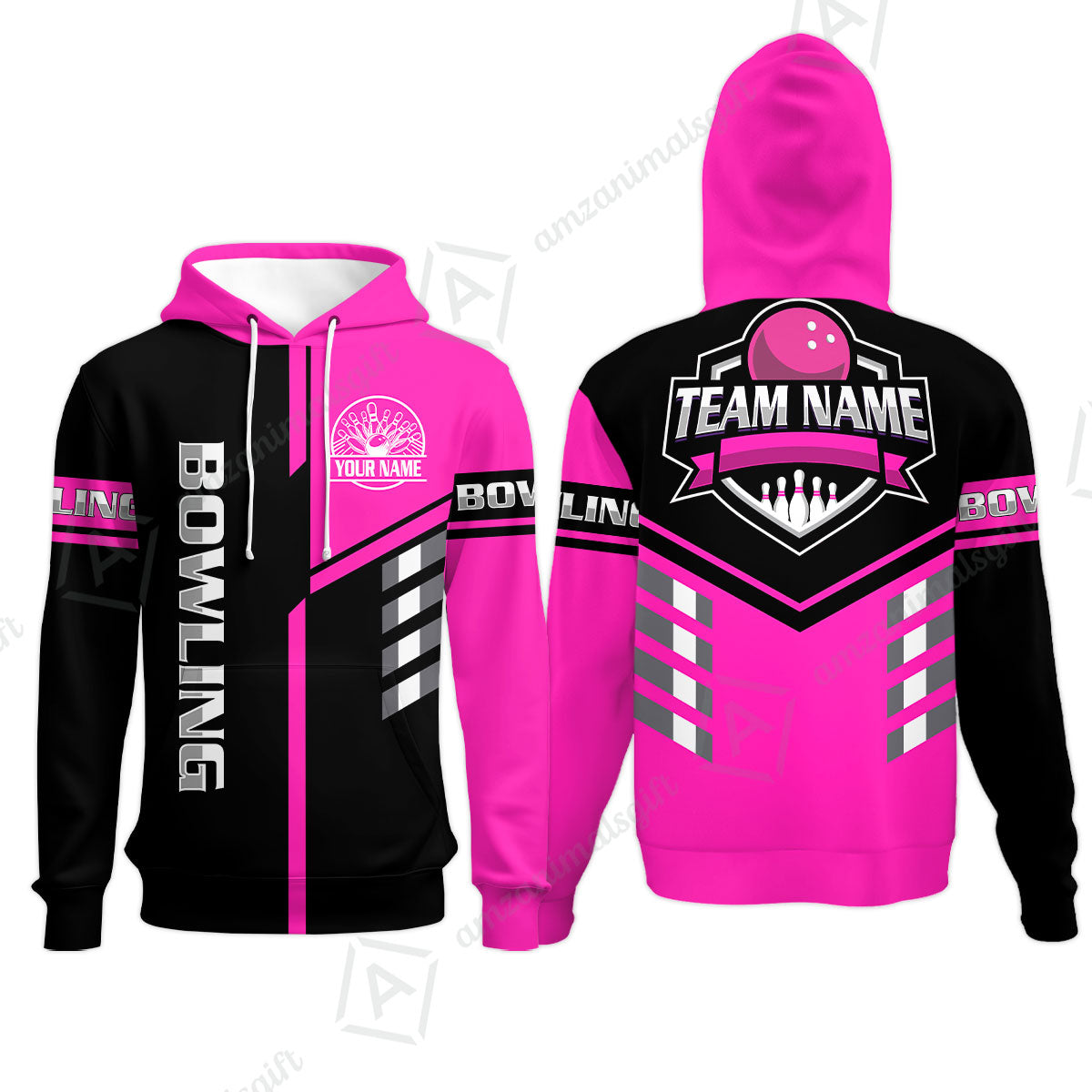 Custom Bowling Team Shirt – Modern Split Design Multicolor Option Personalized Jersey Bowling Uniform For League Players