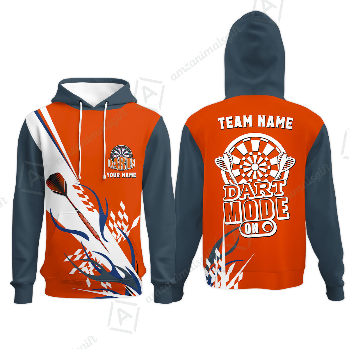 Custom Darts Mode On Multi-Color Team Jersey Polo Quarter-Zip Shirts, Customized Name Team Name Darts Team Jerseys Uniform