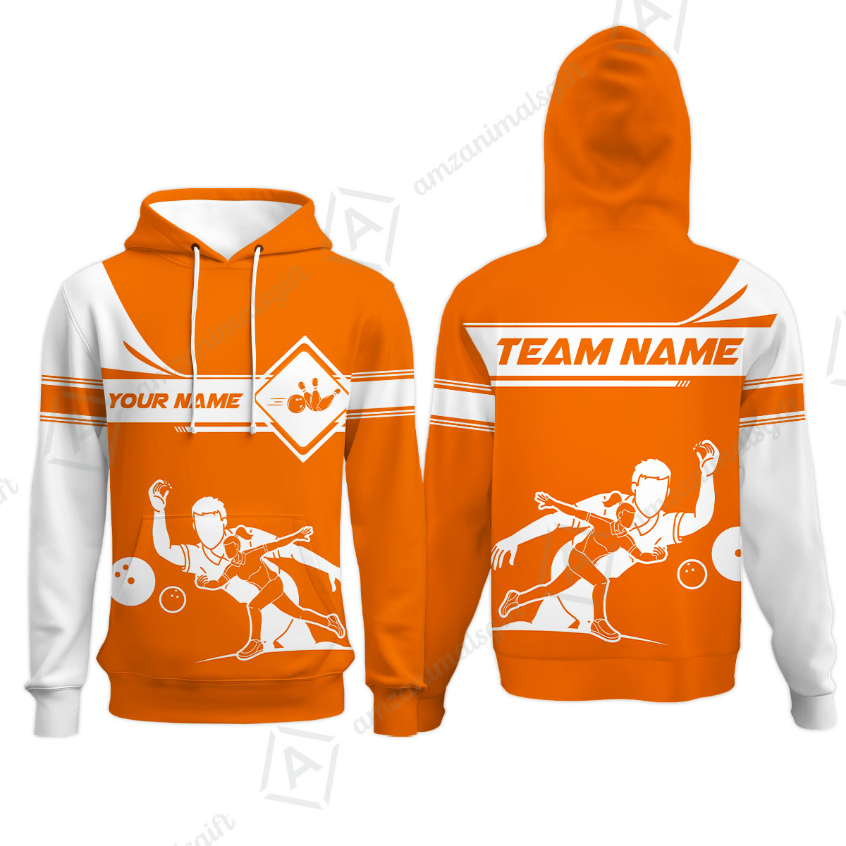 Customized Bowling Hoodie, Men And Women Playing Bowling Ball Hoodie Uniform Multicolor For Bowlers