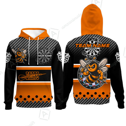 Custom Funny Bee Darts Unisex Polo Team Shirts, Custom Team League Darts Jersey Polo , Custom Darts Team Jerseys Uniform