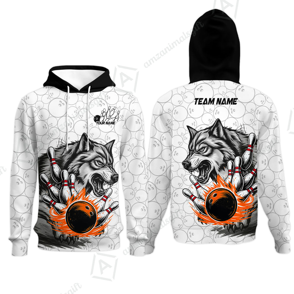 Custom Bowling Team Jersey, Wolf Strike Bowling Jersey Multicolor Polo Quarter-Zip Shirts, Custom Bowling Uniforms Jerseys