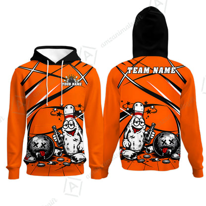Custom Bowling Jersey Polo Shirt, Drunk Bowling Pin And Ball, Custom Bowling Jersey Team Shirt For Players With Name & Team Name