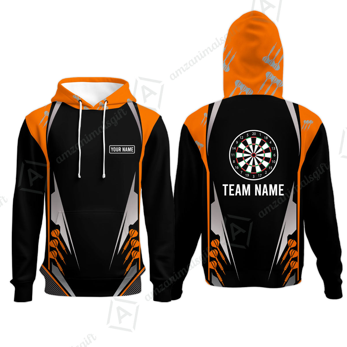 Customized Name & Text Darts Hoodie, Personalized Darts Team Hoodie For Summer - Gift For Darts Lovers, Darts Players Uniforms