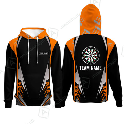 Customized Name & Text Darts Hoodie, Personalized Darts Team Hoodie For Summer - Gift For Darts Lovers, Darts Players Uniforms