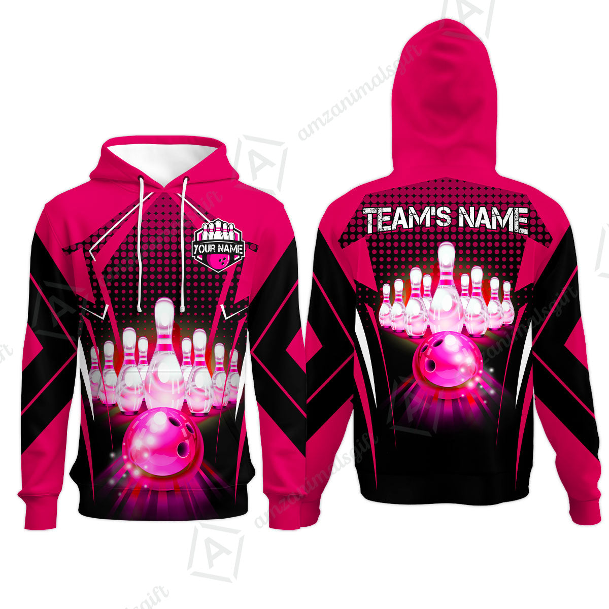 Custom Bowling Team Jerseys Polo Shirts, Bowling uniforms Ball & Pins Multicolor Jersey For Tournament Team Men Women Bowlers