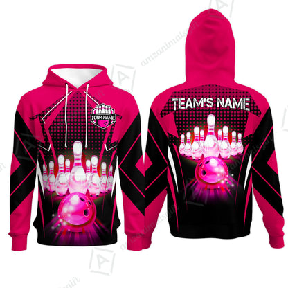 Custom Bowling Team Jerseys Polo Shirts, Bowling uniforms Ball & Pins Multicolor Jersey For Tournament Team Men Women Bowlers