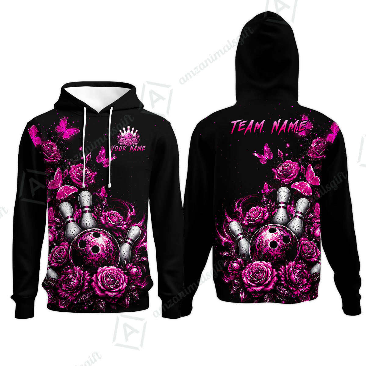Custom Bowling Jersey Polo Shirt, Gothic Rose Bowling, Custom Bowling Jersey Team Shirt For Players With Name & Team Name