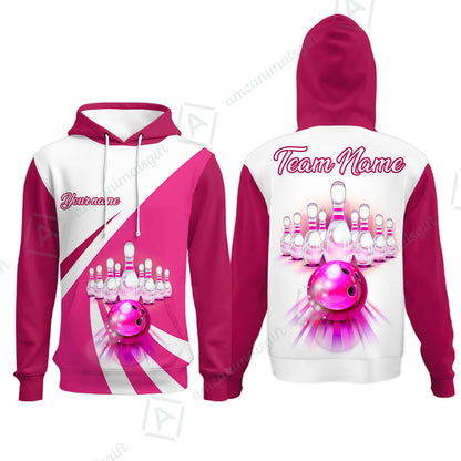 Bowling Customized Jersey White Green Shirt Rolling Bowling Tenpin Jersey Shirt, Outfit For Bowlers, Bowling Team