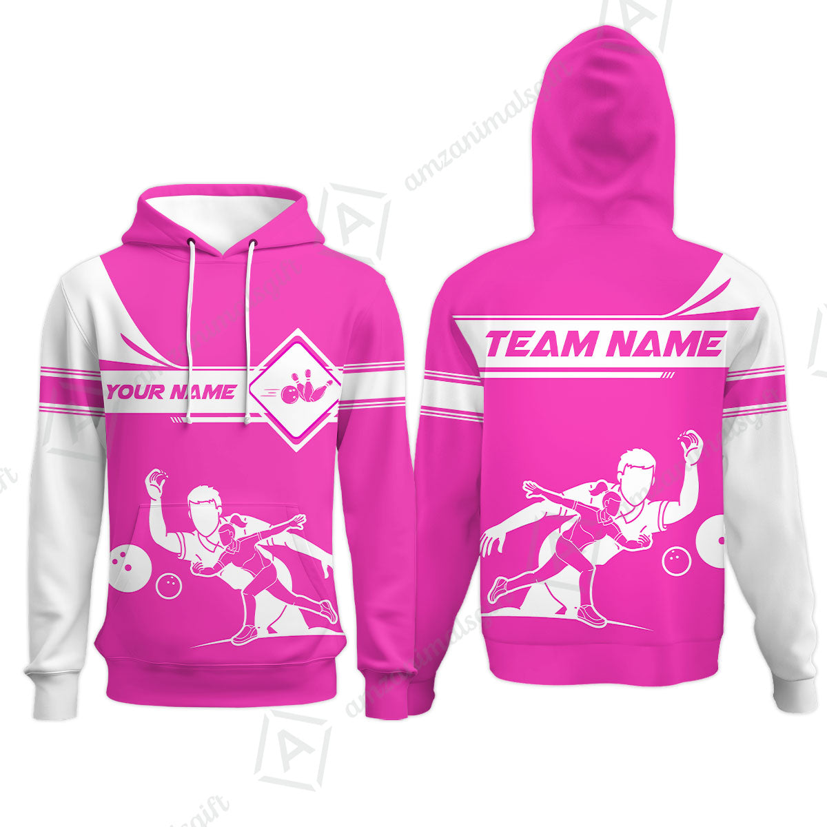 Customized Bowling Hoodie, Men And Women Playing Bowling Ball Hoodie Uniform Multicolor For Bowlers