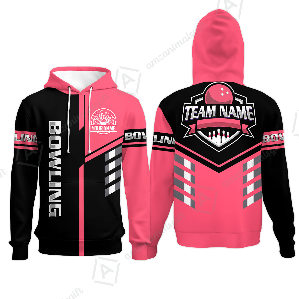 Custom Bowling Team Shirt – Modern Split Design Multicolor Option Personalized Jersey Bowling Uniform For League Players