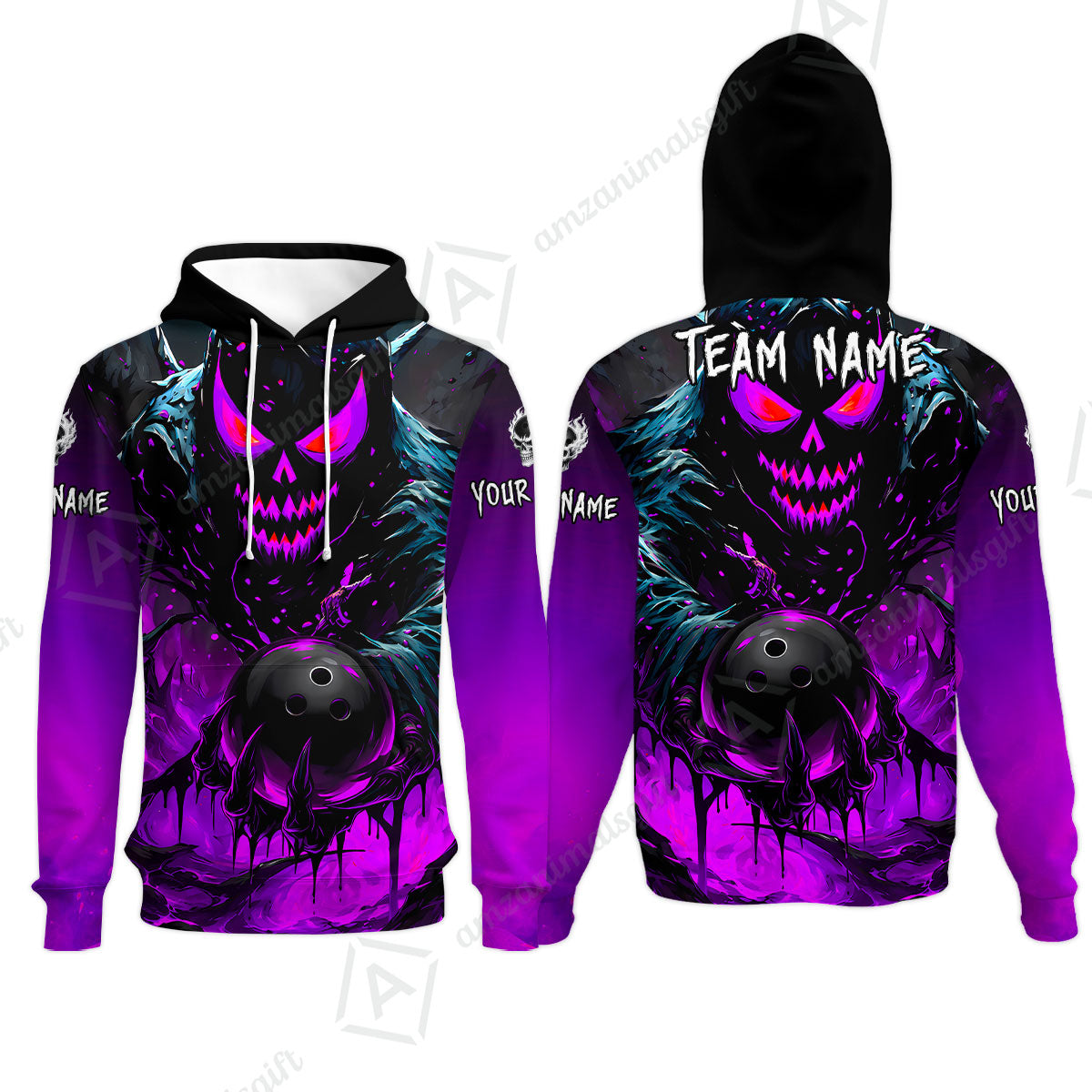 Custom Bowling Jersey Polo Shirt, Hellfire Strike, Custom Bowling Jersey Team Shirt For Players With Name & Team Name