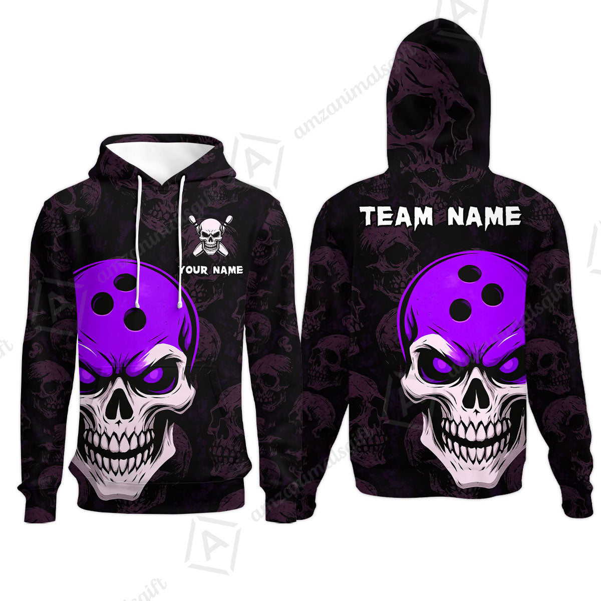 Custom Bowling Team Uniform Jersey Skull Bowling Shirt with Gothic Style, Bowling uniforms, Personalized Name And Team Name