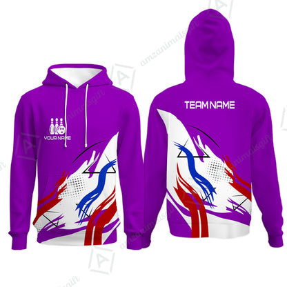 Customize Name, Team Name Bowling Jersey, Bowling Team Jersey Multicolor Polo Quarter-Zip Shirts, Custom Bowling Uniforms Jerseys