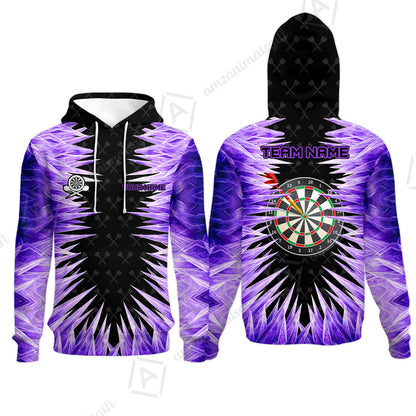 Customized Darts Hoodie, Darts Dartboard Ice And Fire Multicolor Hoodie Jersey For Darts Players