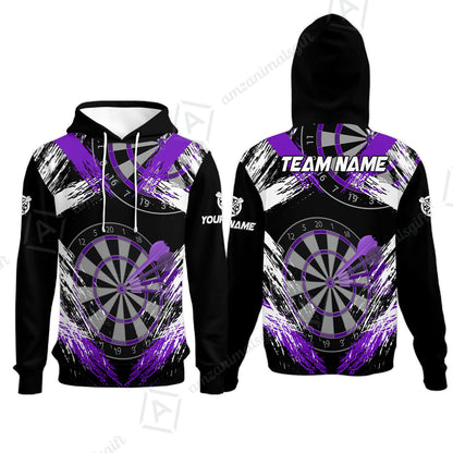 Customized Darts Hoodie, Darts Tournament Grunge Style Multicolor Hoodie Jersey For Darts Player