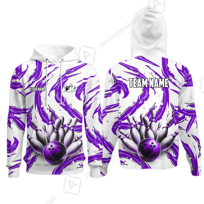 Custom Sport Bowling Team Jersey, Sport Bowling Jersey Multicolor Polo Quarter-Zip Shirts, Bowling Uniforms Jerseys, Custom Name And Team Name