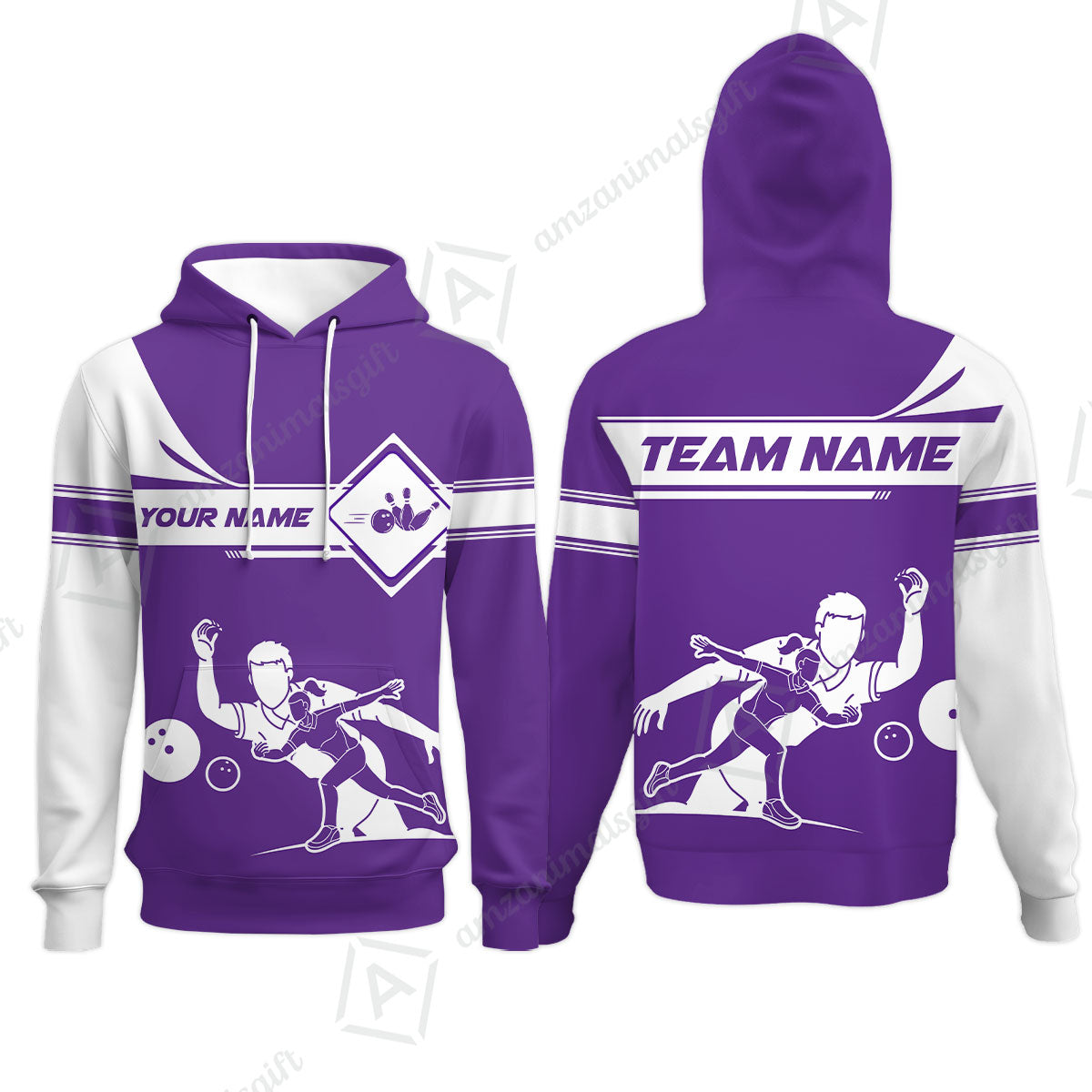 Customized Bowling Hoodie, Men And Women Playing Bowling Ball Hoodie Uniform Multicolor For Bowlers