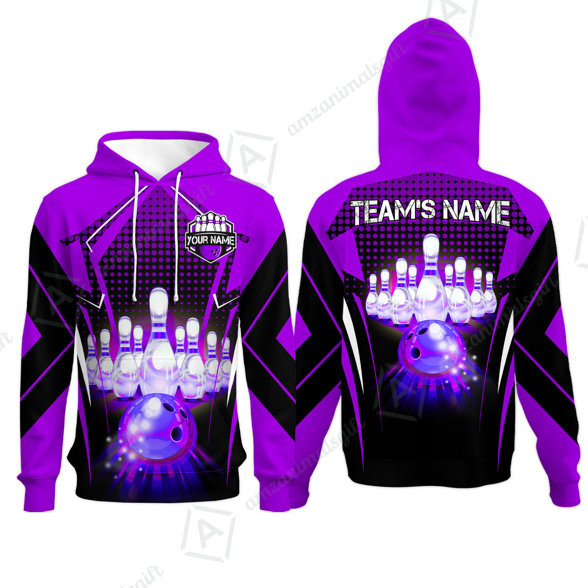 Custom Bowling Team Jerseys Polo Shirts, Bowling uniforms Ball & Pins Multicolor Jersey For Tournament Team Men Women Bowlers