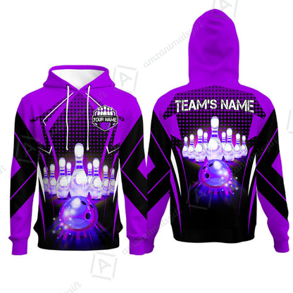 Custom Bowling Team Jerseys Polo Shirts, Bowling uniforms Ball & Pins Multicolor Jersey For Tournament Team Men Women Bowlers