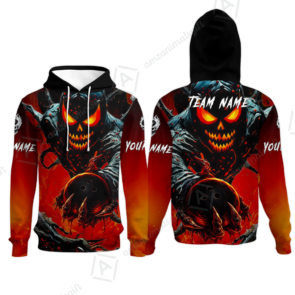 Custom Bowling Team Flat Neck Zip Jersey Shirt, Devil’s Strike Devil’s Strike Power Bowling Edition, Personalized Team Shirt with Custom Name