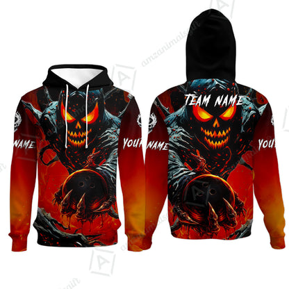 Custom Bowling Team Flat Neck Zip Jersey Shirt, Devil’s Strike Devil’s Strike Power Bowling Edition, Personalized Team Shirt with Custom Name