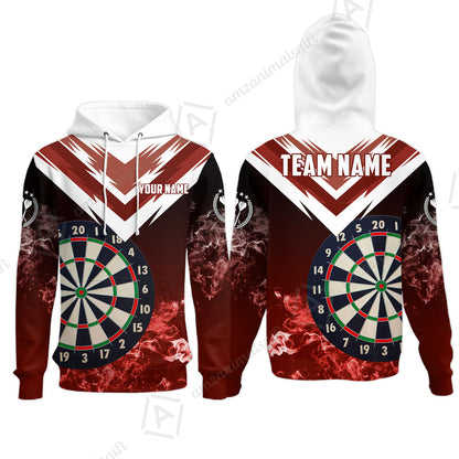 Custom Smoke Multi-Color Darts Quarter-Zip Team Shirts, Customized Name Team Name Darts Team Jerseys Uniform