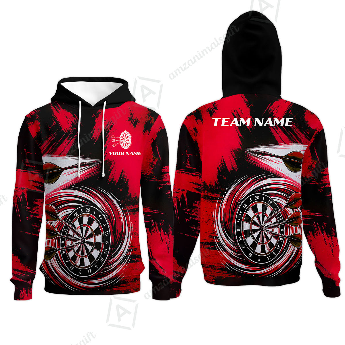 Customized Darts Hoodie, Darts Colorful Wave Custom Name Team Name Hoodie For Darts Player