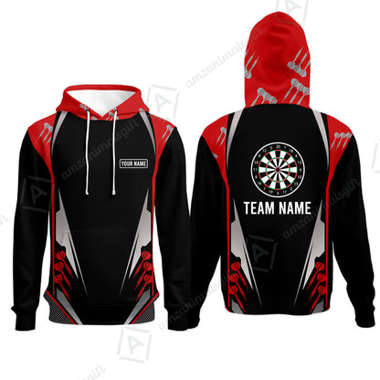 Customized Name & Text Darts Hoodie, Personalized Darts Team Hoodie For Summer - Gift For Darts Lovers, Darts Players Uniforms