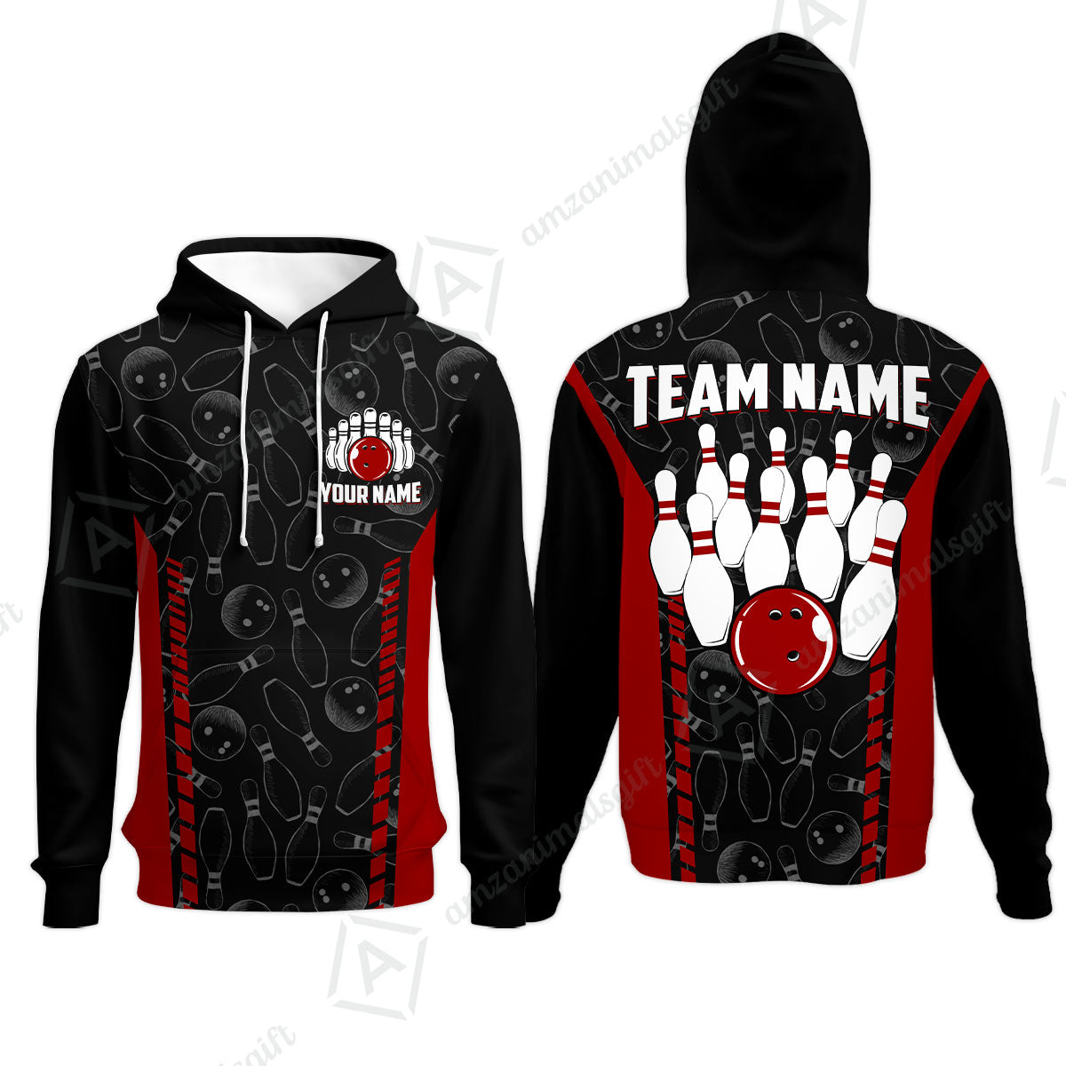 Custom Bowling Unisex Polo Shirts, Bowling Team Jersey Pattern, Bowling uniforms Ball & Pins Multicolor Options