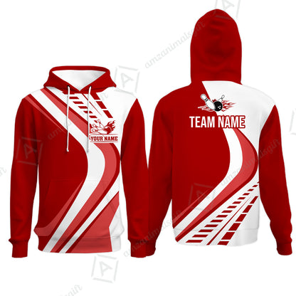 Customize Your Name, Team Name Bowling Jersey, Bowling Team Jersey Multicolor Polo Quarter-Zip Shirts, Custom Bowling Uniforms Jerseys