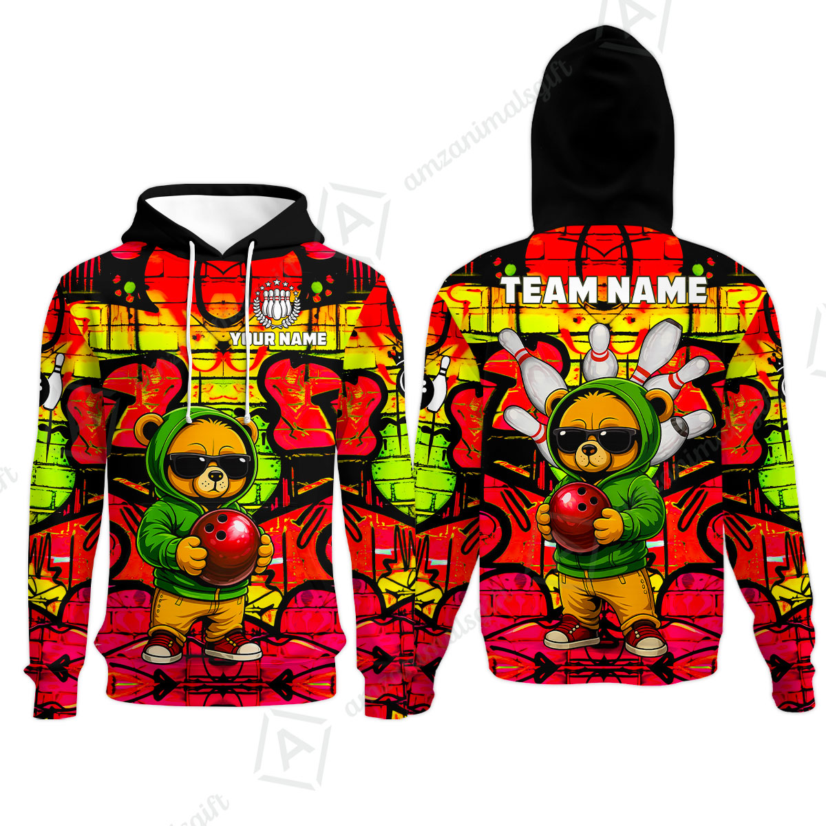 Custom Bowling Jersey Polo Shirt, Urban Street Art Bowling, Custom Bowling Jersey Team Shirt For Players With Name & Team Name