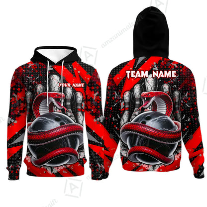 Custom Bowling Team Shirt, Bowling with King Cobra Multicolor, Bowling uniforms, King Cobra Bowling Shirt Personalized Name And Team Name