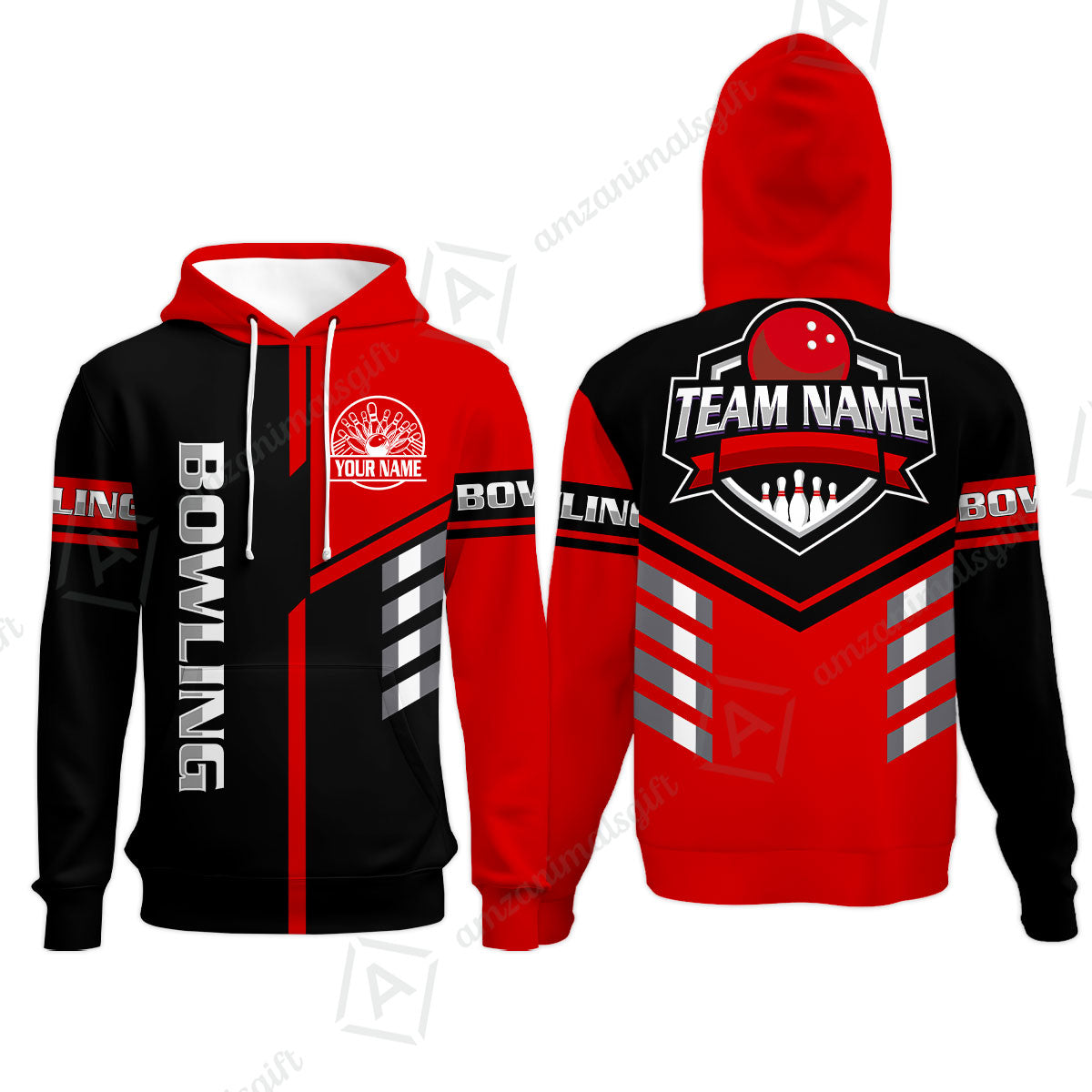 Custom Bowling Team Shirt – Modern Split Design Multicolor Option Personalized Jersey Bowling Uniform For League Players
