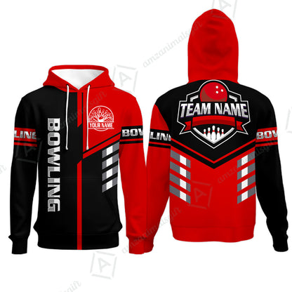 Custom Bowling Team Shirt – Modern Split Design Multicolor Option Personalized Jersey Bowling Uniform For League Players