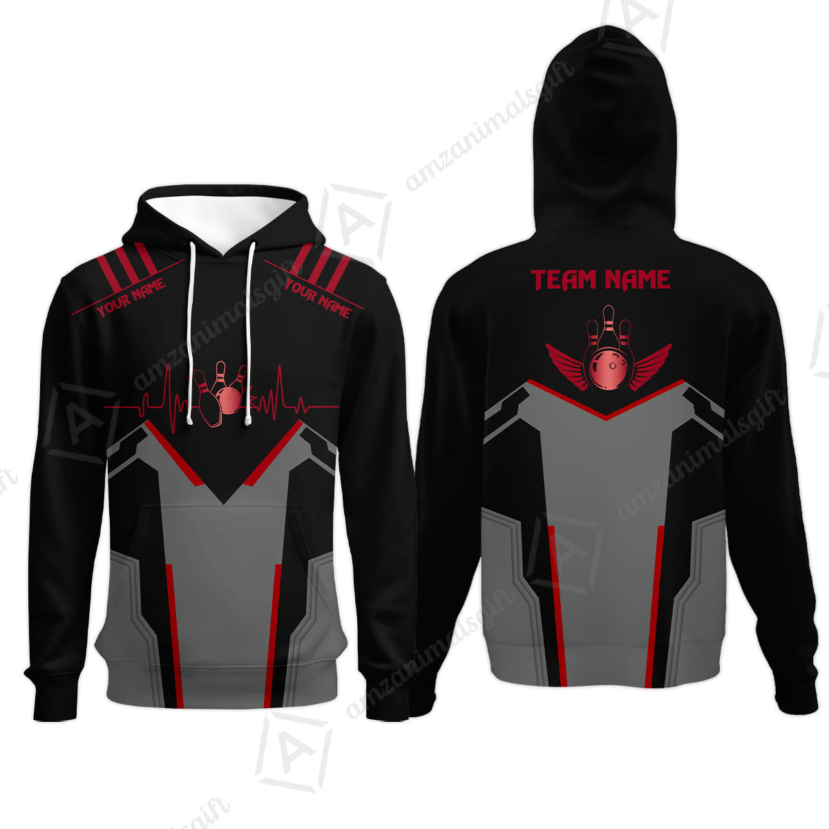 Personalized Polo Bowling Shirt Heartbeat And Esports Pattern Team Jersey Shirt For Men Women Bowlers