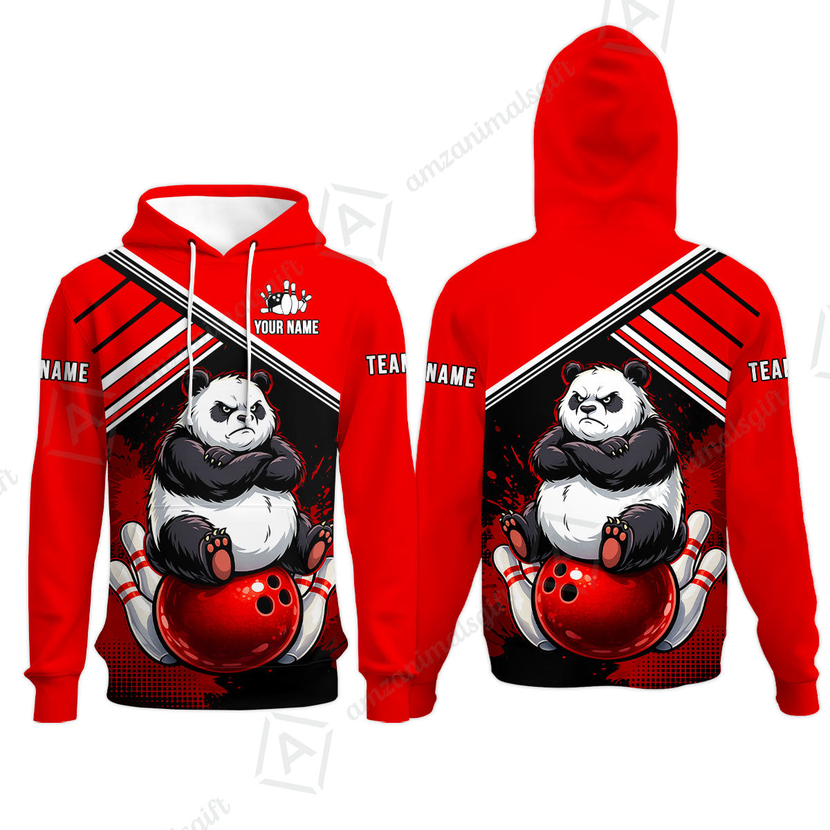 Custom Bowling Jersey Polo Shirt, Panda Mascot Bowling Custom Bowling Jersey Team Shirt For Players With Name & Team Name