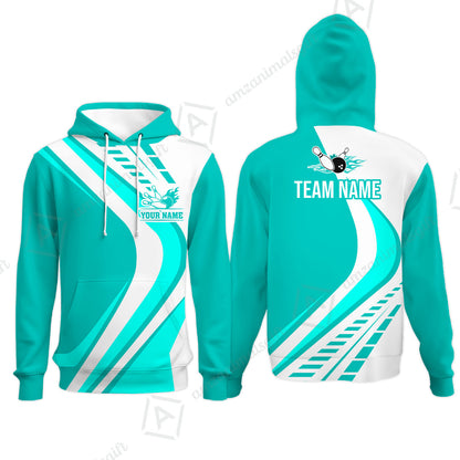 Customize Your Name, Team Name Bowling Jersey, Bowling Team Jersey Multicolor Polo Quarter-Zip Shirts, Custom Bowling Uniforms Jerseys