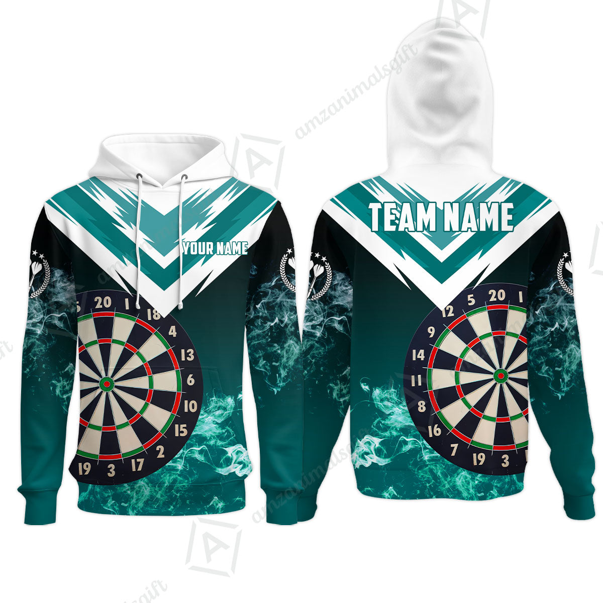 Custom Smoke Multi-Color Darts Quarter-Zip Team Shirts, Customized Name Team Name Darts Team Jerseys Uniform