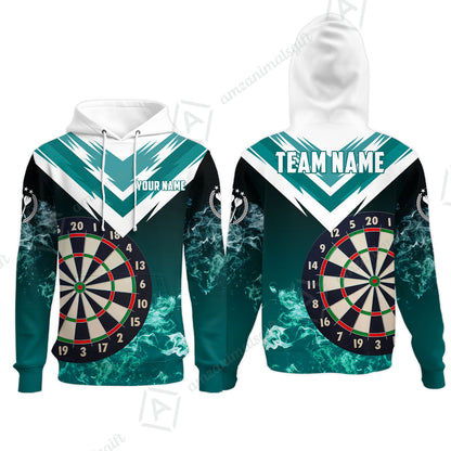 Custom Smoke Multi-Color Darts Quarter-Zip Team Shirts, Customized Name Team Name Darts Team Jerseys Uniform