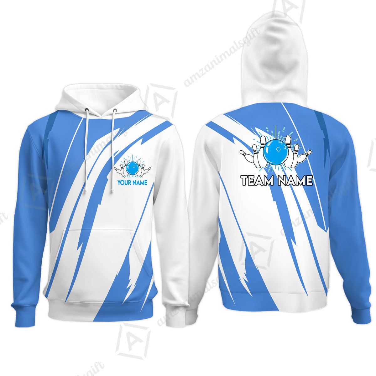 Custom Bowling Team Jerseys Polo Shirts, Ocean Blue Yellow Bowling uniforms, Custom Bowling Shirts With Personalized Name And Team Name