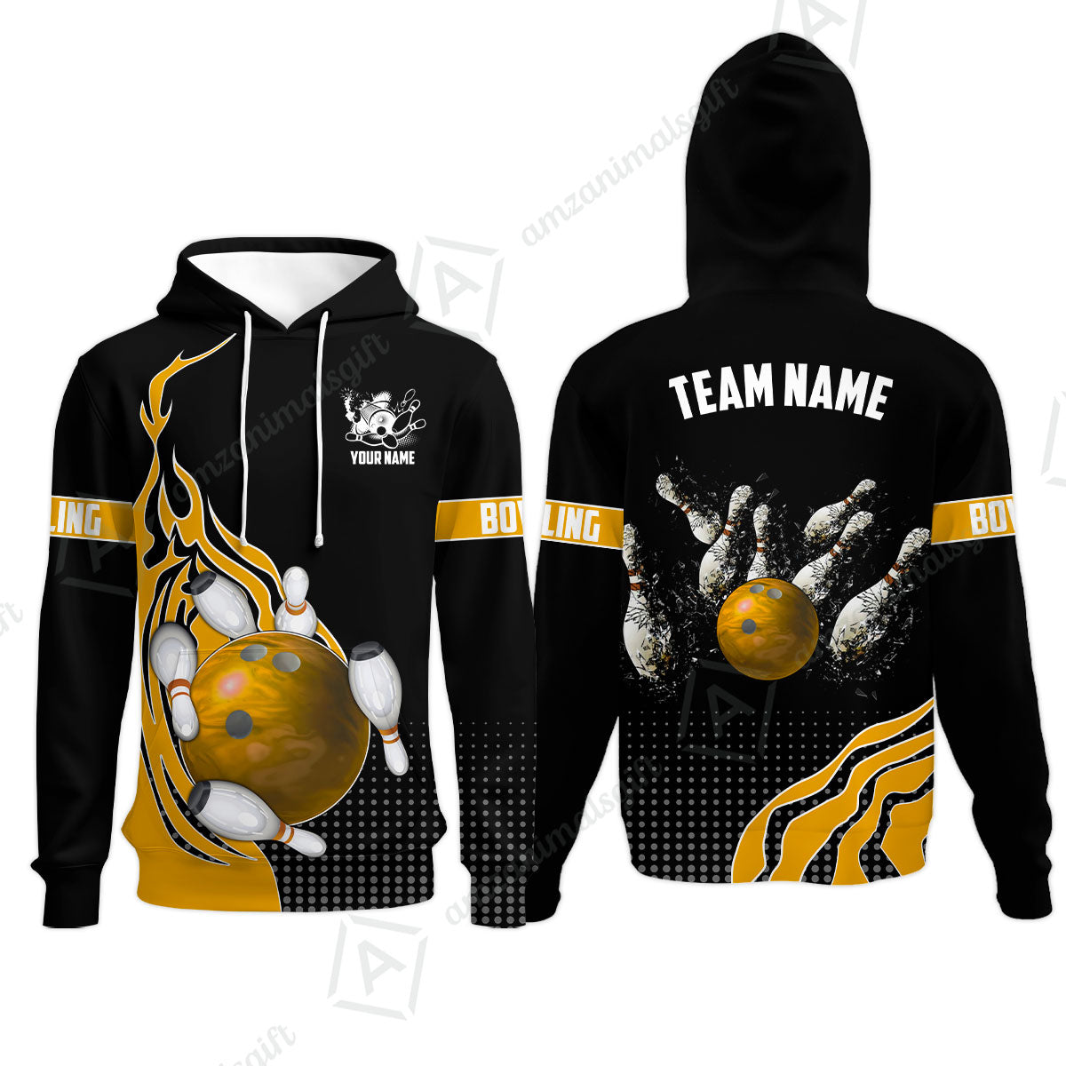 Customized Bowling Unisex Polo Shirt, Bowling And Breaking Pins Multicolor Option Customized Name And Team Name Polo Jerseys Shirts