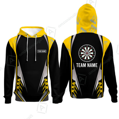 Customized Name & Text Darts Hoodie, Personalized Darts Team Hoodie For Summer - Gift For Darts Lovers, Darts Players Uniforms