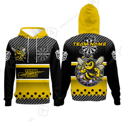Custom Funny Bee Darts Unisex Polo Team Shirts, Custom Team League Darts Jersey Polo , Custom Darts Team Jerseys Uniform