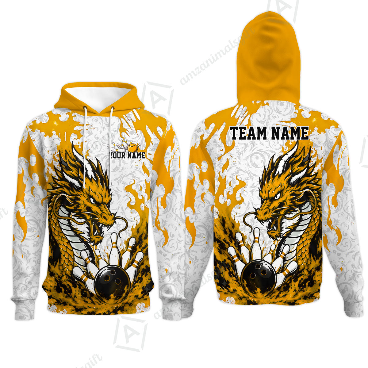 Custom Bowling Jersey Polo Shirt, Fierce Crimson Fire Dragon Strike, Custom Bowling Jersey Team Shirt For Players With Name and Team Name
