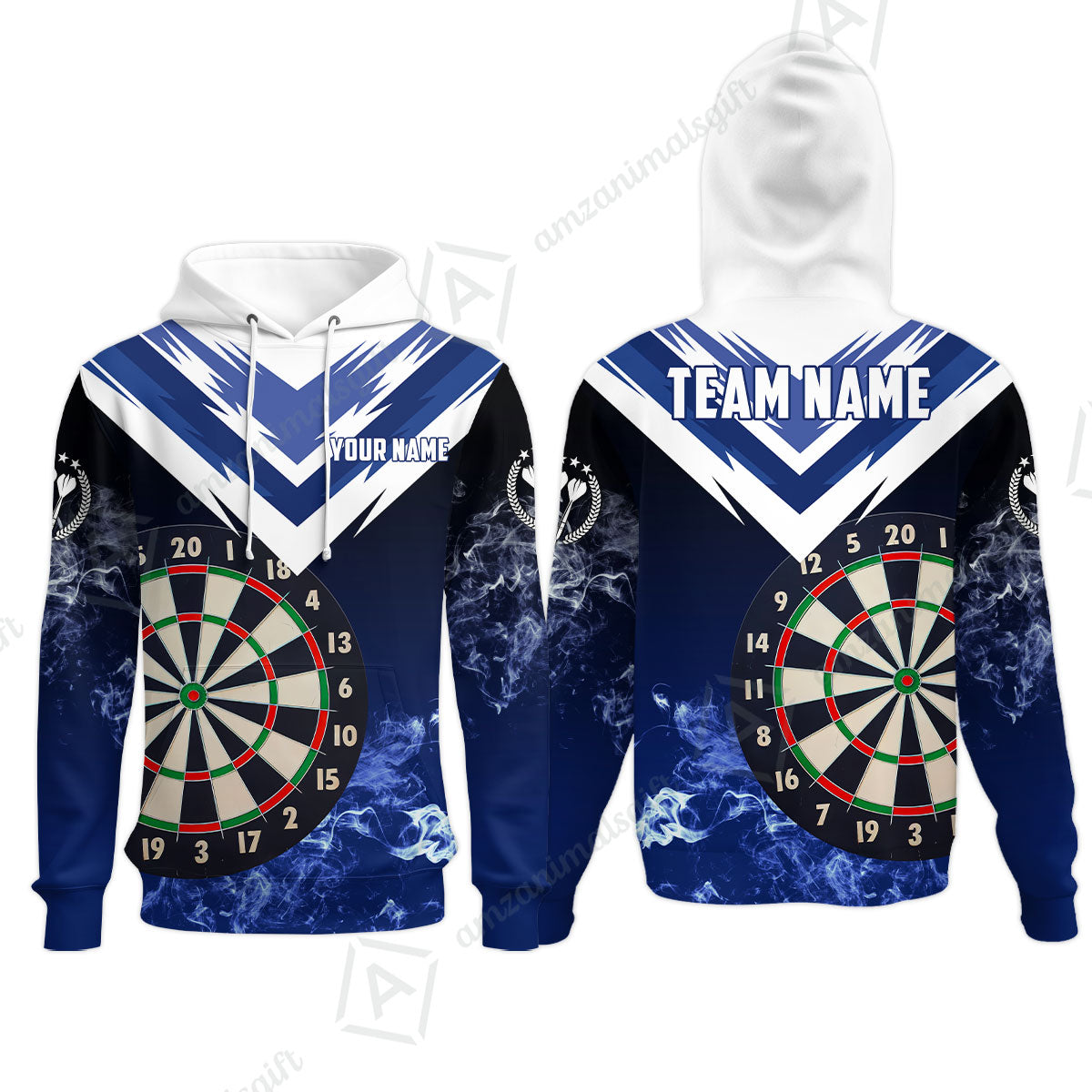 Custom Smoke Multi-Color Darts Quarter-Zip Team Shirts, Customized Name Team Name Darts Team Jerseys Uniform