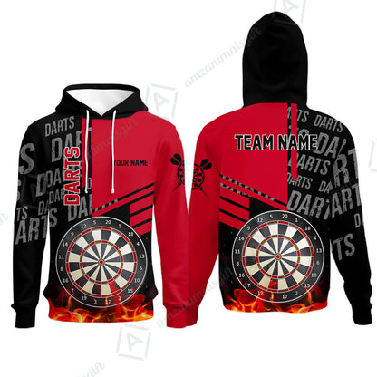 Custom Fire Darts Men Polo Team Shirts, Custom Darts League Team Jersey Polo , Custom Darts Team Jerseys Uniform